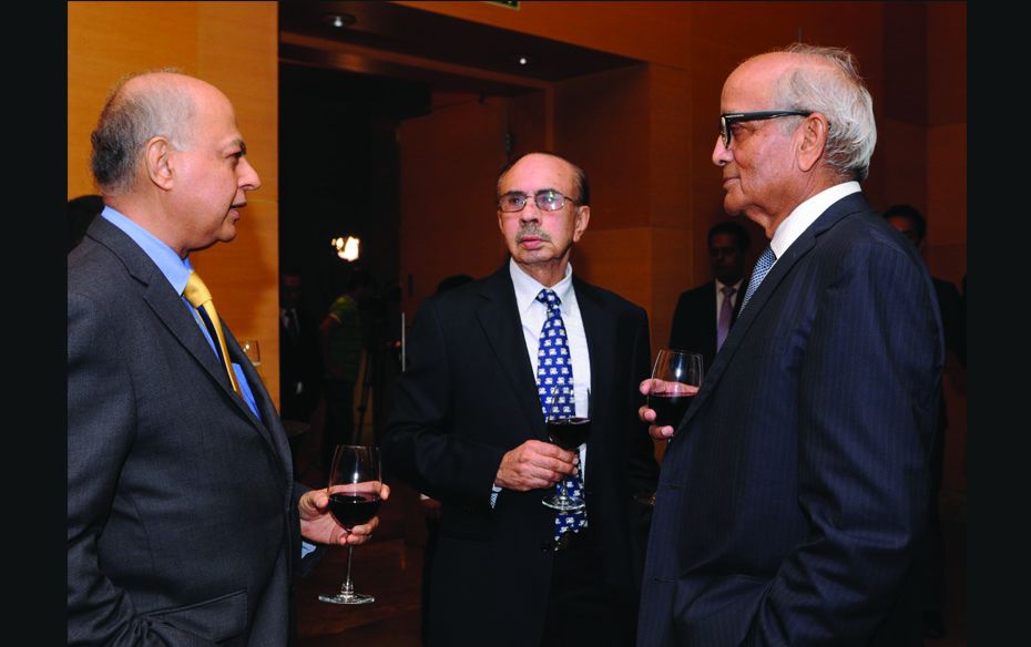 Ranjit Shahani, Adi Godrej and RC Bhargava get  together for an informal chat at the venue     