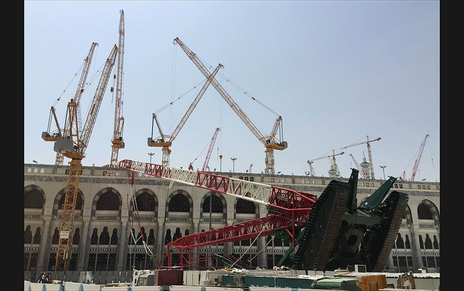 A construction crane crashed in the Grand Mosque in Mecca on September 12, killing at least 107 peop