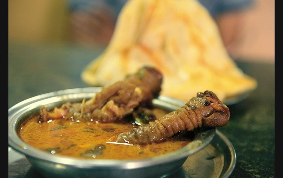 The paya at Taj restaurant in Shivaji Nagar is cooked for a long time so that meat almost falls off 