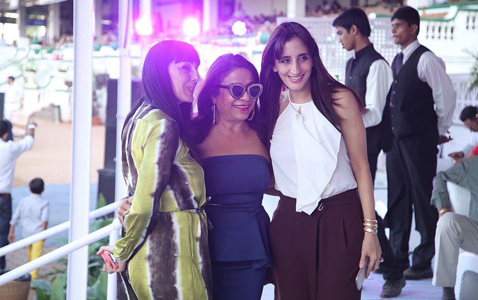 Farah Khan Ali (right) and food critic, TV host and writer Rashmi Uday Singh (centre) with a friend&