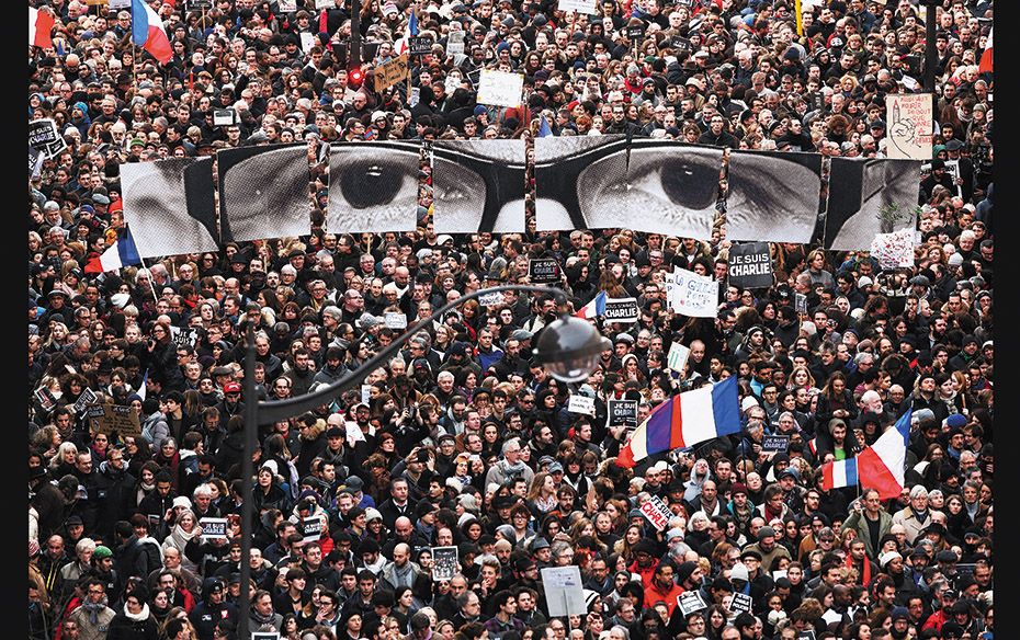 The Mass Unity Rally held in Paris following terrorist attacks that killed 12 people in the French c