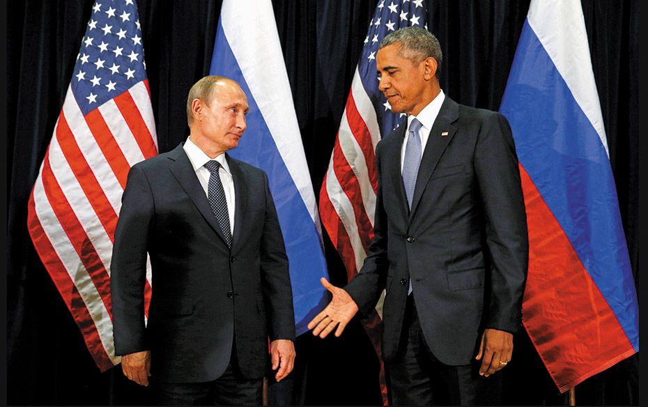 US President Barack Obama and Russian President Vladimir Putin meet at the United Nations General As