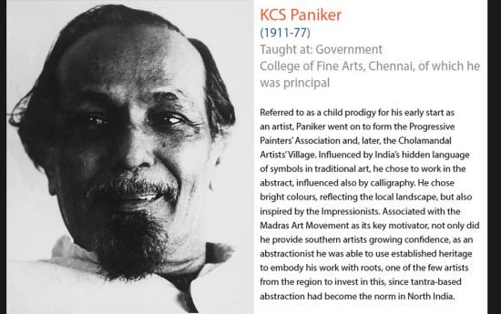 KCS Paniker(1911-77)Taught at: Government College of Fine Arts, Chennai, of which he was principal&n