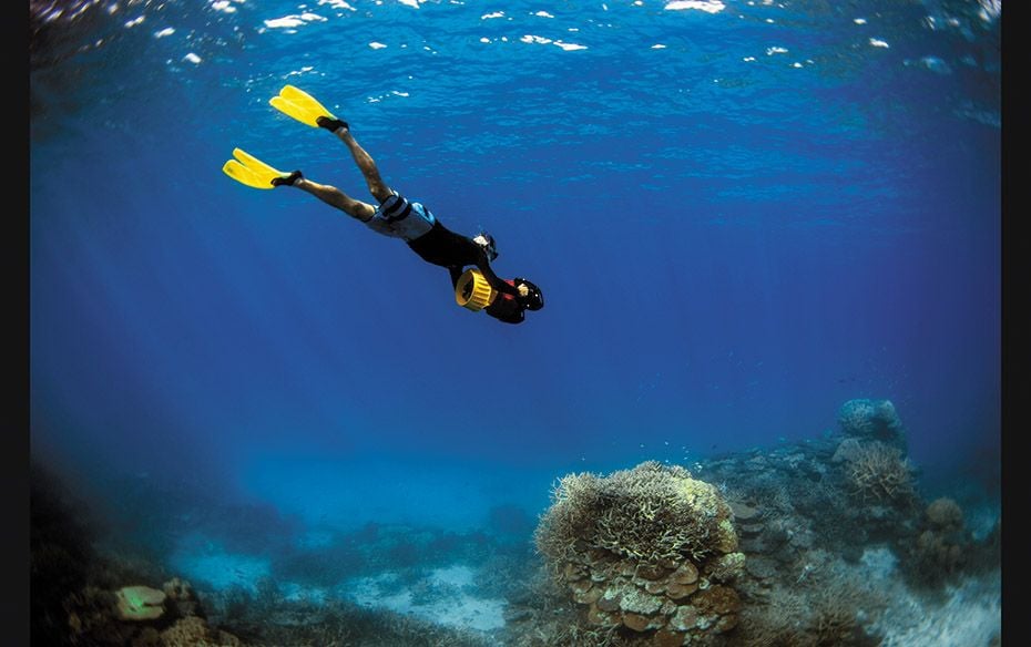 Newly-weds can also take a ride to the bottom of the ocean in the resort’s futuristic two-seat