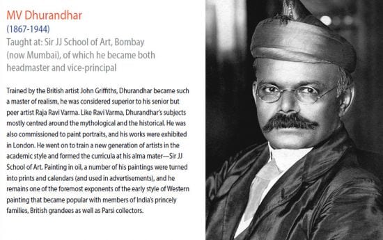 MV Dhurandhar(1867-1944)Taught at: Sir JJ School of Art, Bombay (now Mumbai), of which he became bot