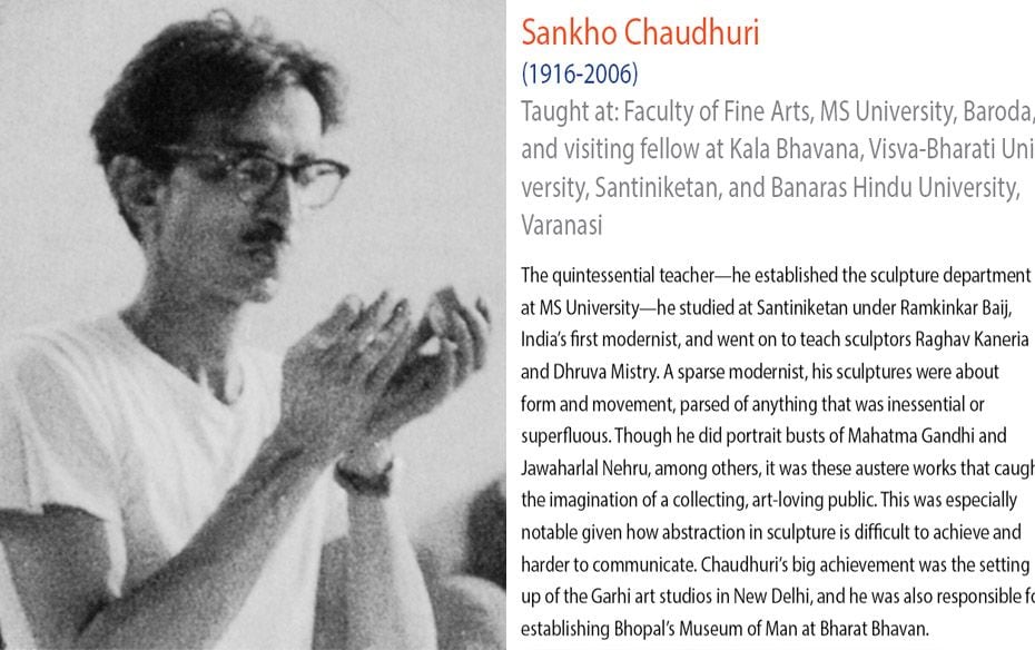 Sankho Chaudhuri(1916-2006)Taught at: Faculty of Fine Arts, MS University, Baroda, and visiting fell