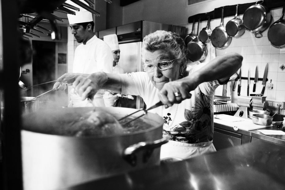 Name of photo: The Grandmother Description: At a 3 Michelin-stars kitchenCategory: The Philip Harben