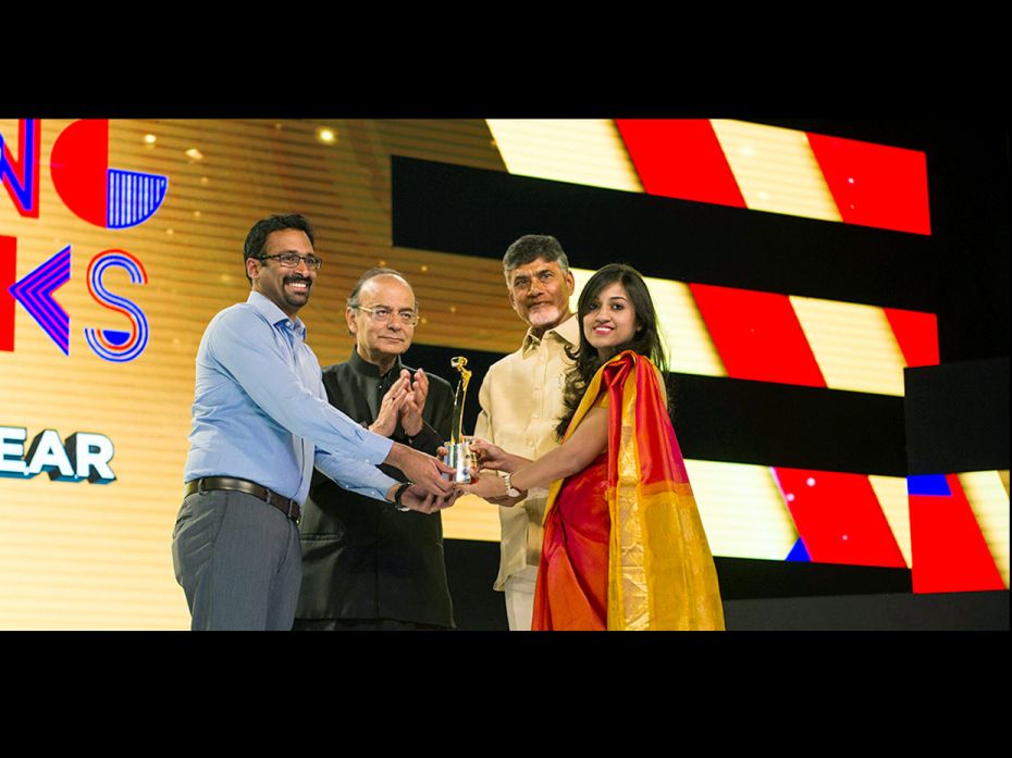 Chandrababu Naidu gives the award to winner of Young Turk of the Year to Divya Gokulnath - ‎Dire