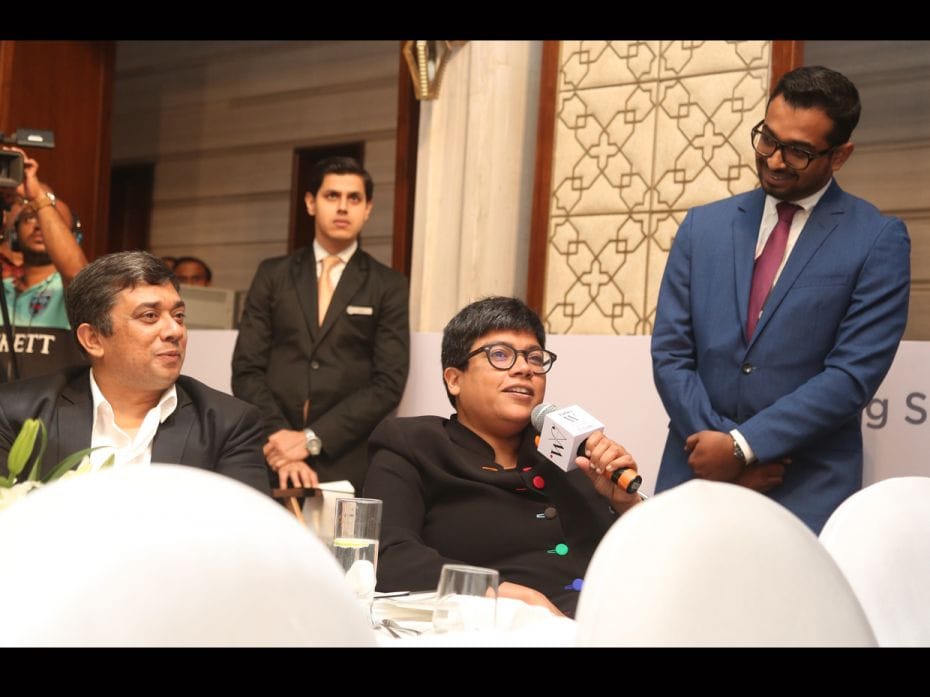 Ritu Dalmia, Chef and Restaurateur, answers a question asked by Forbes India's Aveek Datta (far 