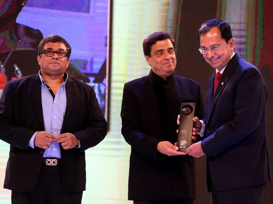 Suresh Narayanan, chairman and managing director, Nestle India accepts the FILA 2017 award for '