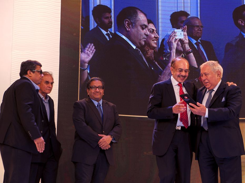 Adi Godrej, chairman, Godrej Group receives the the Lifetime Achievement Award from Y K Hamied, non-