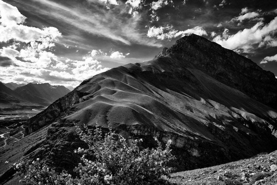 Late evening shot of vast landscape in Kaza, Himachal Pradesh, India                        