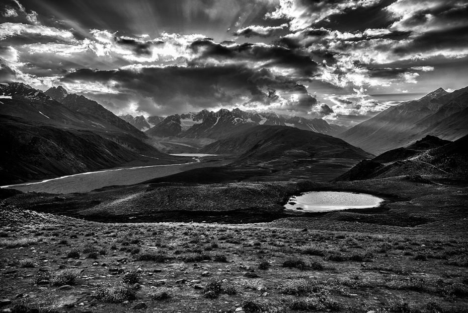 Chenab River in Lahaul and Spiti, Himachal Pradesh                        