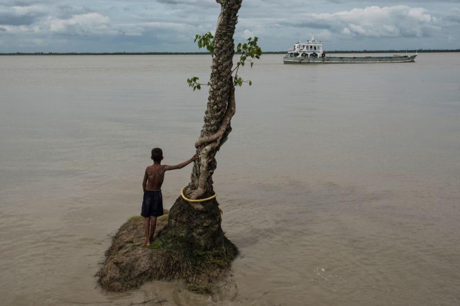 Ghoramara, an island in the Sundarban Delta complex of the Bay of Bengal is quickly disappearing due