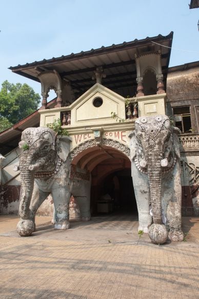 MUMBAI: The side entrance of Imperial Cinema, on Lamington Road, has these magnificent elephants hol