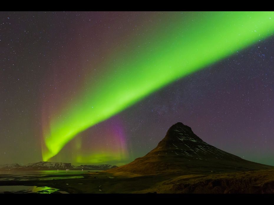 9.  Dancing sky lights Kirkjufell, IcelandThe ethereal Northern Lights (Aurora Borealis) are vi