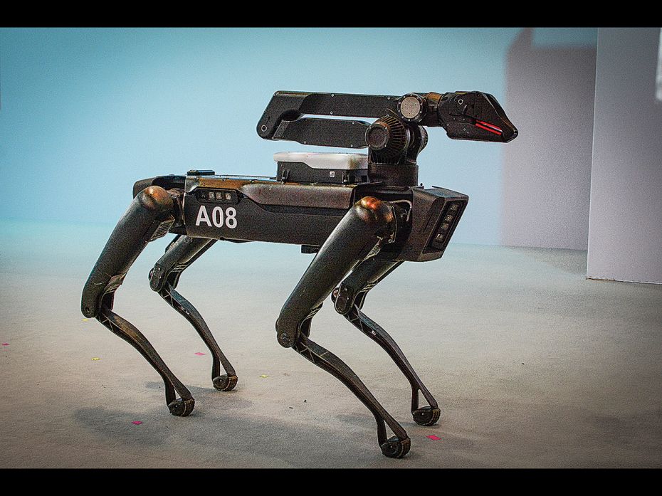 SpotminiSpotMini is a small, four-legged, all electric-robot with the ability to pick up and handle 