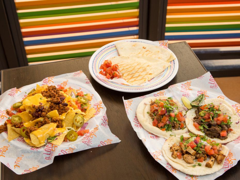 A spread from El Loco Fresh. Made-to-order tacos and burritos wrapped with fresh tortillas are among