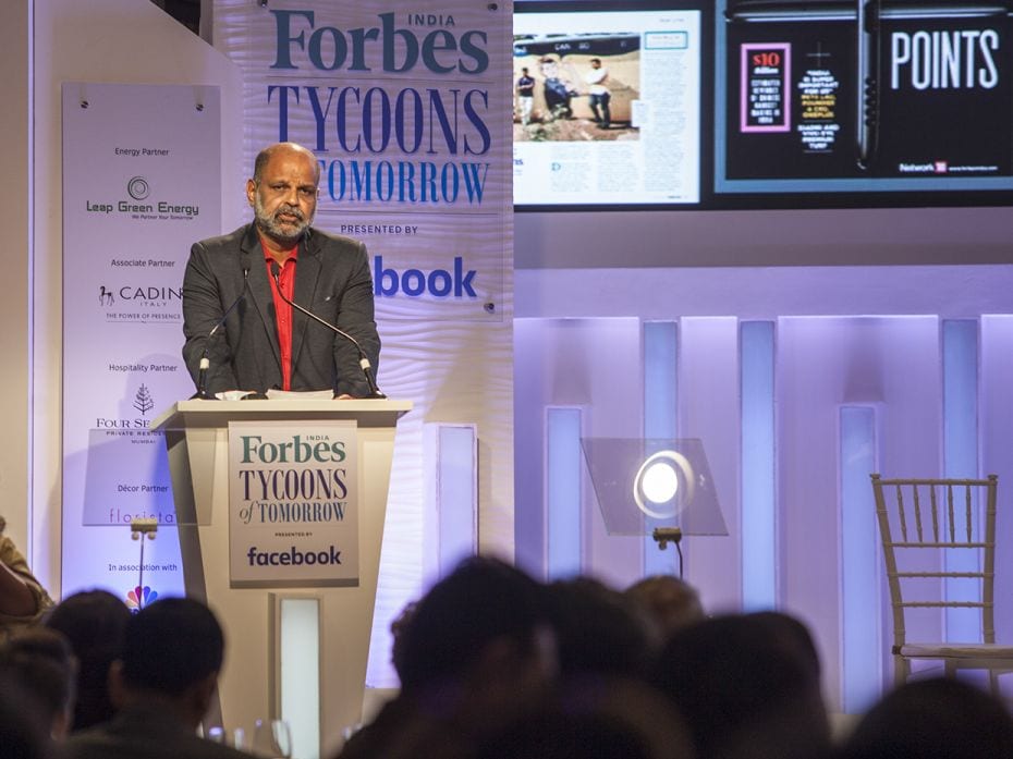 Forbes India Editor Brian Carvalho addressing the audience https://www.facebook.com/ForbesIndia/vide