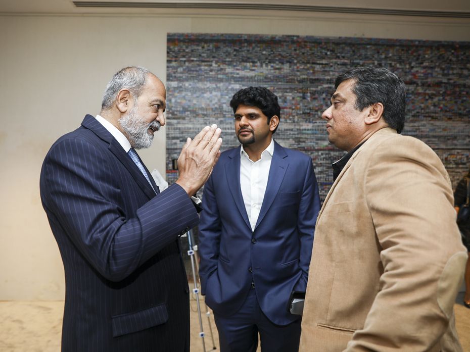 (From left): Adil Zainulbhai, chairman, Network18, Anant Goenka, executive director, the Indian Expr