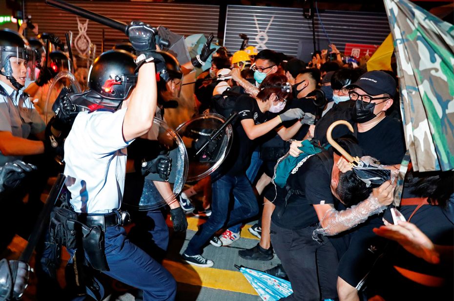 July 7, 2019: Pro-democratic freedom protests grew day by day in Hong Kong, and riot police used bru