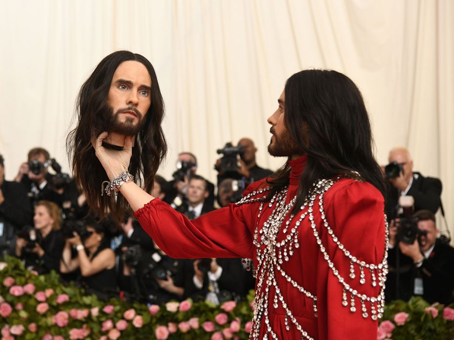   Jared Leto Jared Leto shows up two-faced at the Met Gala. The theme for this year’s Met Gala