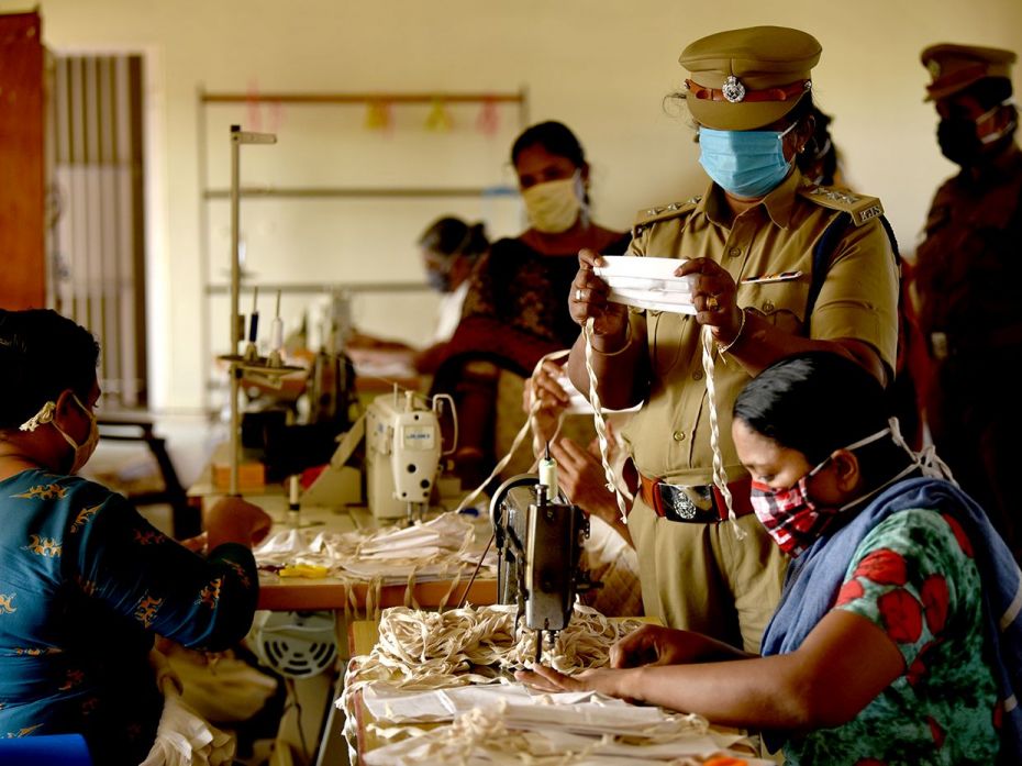 The mask making unit of Attakulangara women’s jail