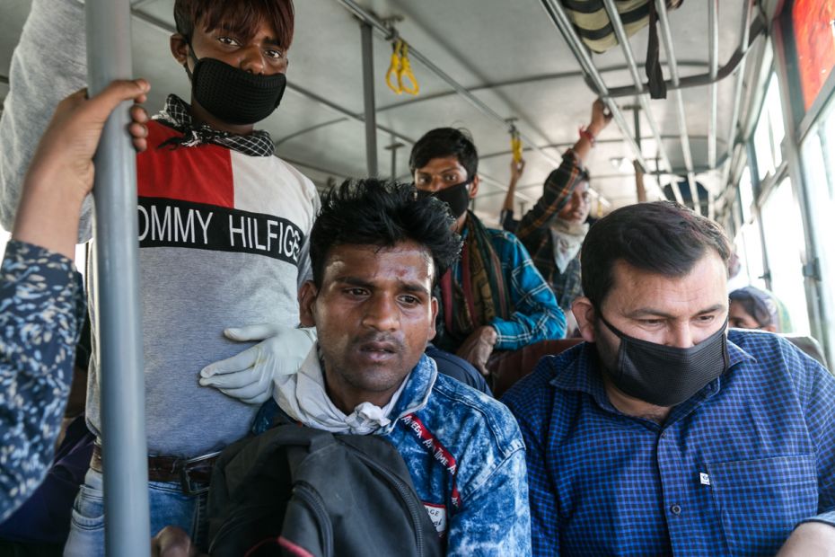 Babban scrambled to get on this bus to Bareilly that the police allowed on a sudden whim, to prevent