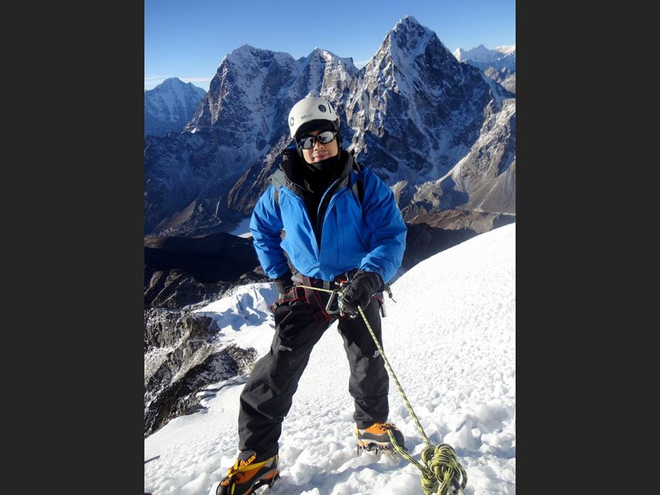 My first-ever serious climb took place on Lobuche. Just getting used to the feel of the crampons was