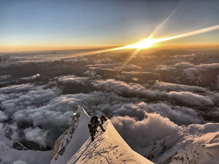 Working my way to the top of Gasherbrum II. The views in the Death Zone can be mind-bending.