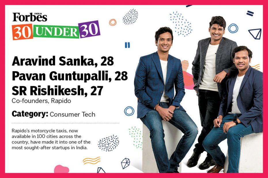 Aravind Sanka, Pavan Guntupalli, SR RishikeshCo-founders, Rapido
Click to view the full list