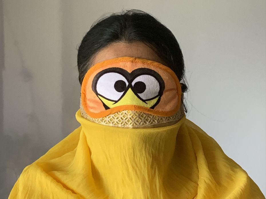 The angry bird masks the frustrations within. This mask shows the simmering frustrations of people h