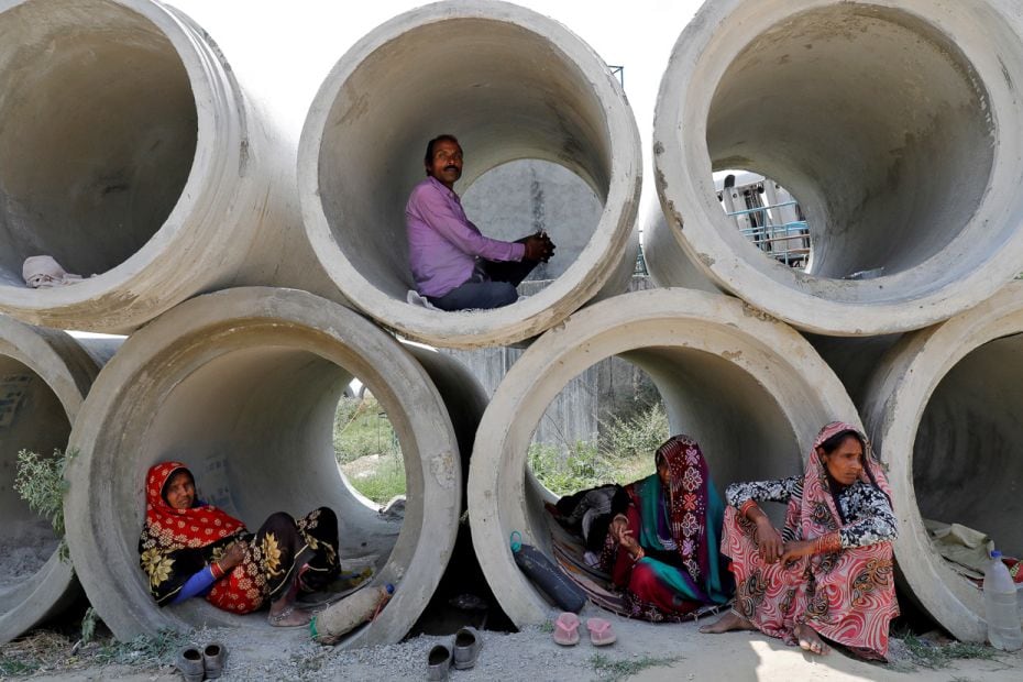  
Migrant labourers rest during the pandemic lockdown in Lucknow, India. April 22, 2