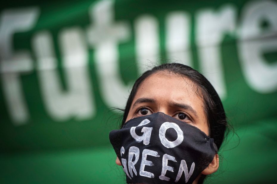 
A schoolgirl at an awareness march on climate change in Pune, India. November 29, 2019
