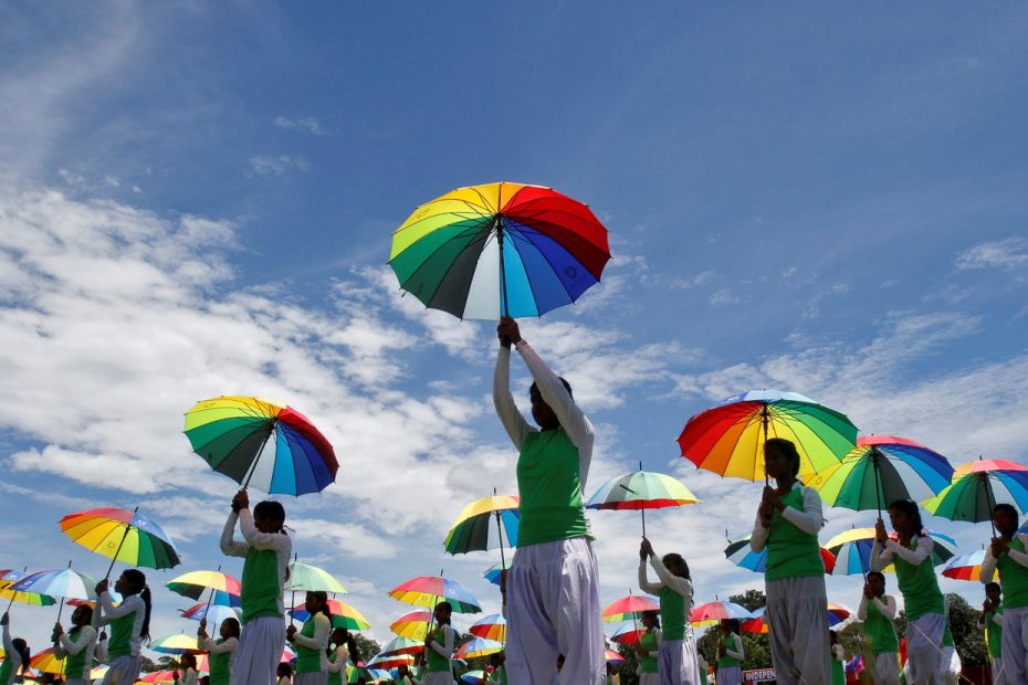  
School girls at a celebration in Agartala, India. August 15, 2018
Climate change has n