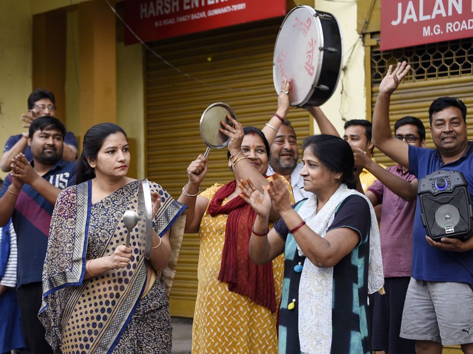 GUWAHATI: People clap and clang utensils as a gesture to show gratitude to the helpers and medical p