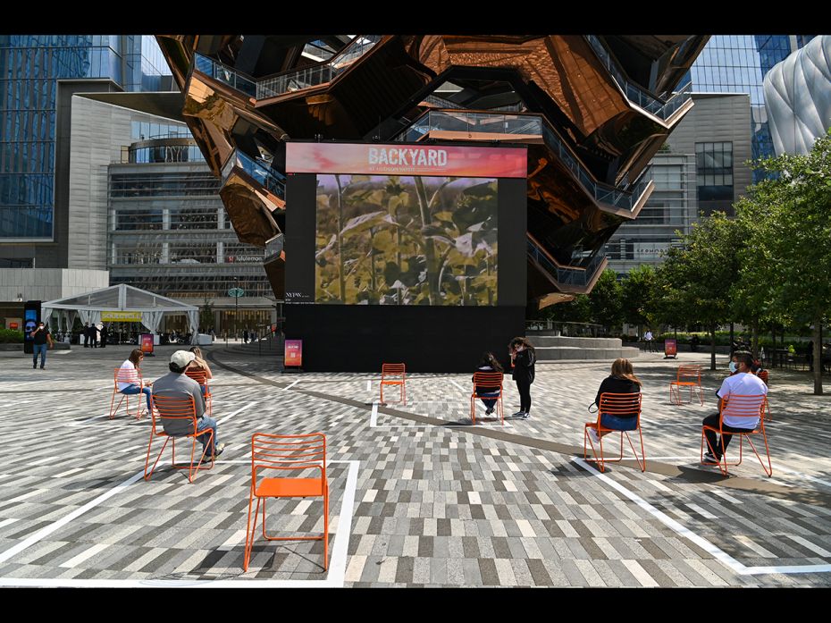 Some of the showcases were virtual, as this one at The Vessel at Hudson Yards New York Fashion Week