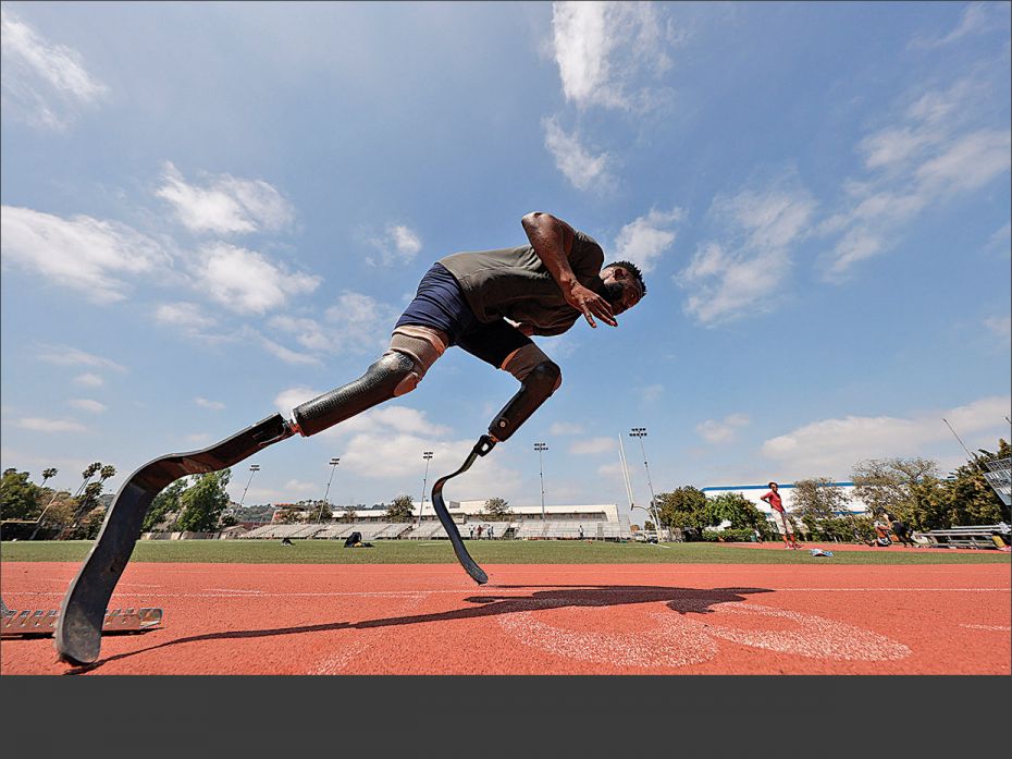 Blake Leeper, an eight-time paralympic track and field international medallist, world-record holder 