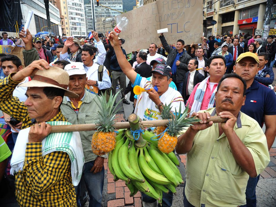 COLOMBIA, 2013
Several thousand Colombian farmers marched through the streets of Bogota during a pr