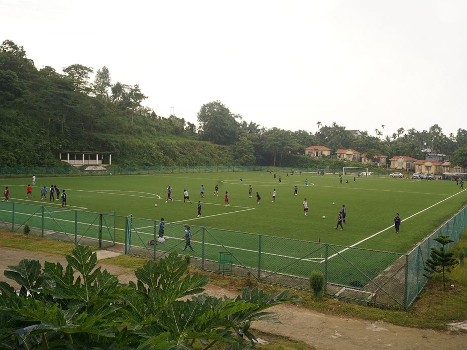 Regional Sports Training Centre in Saidan, Kolasib—a picturesque football ground with an artif