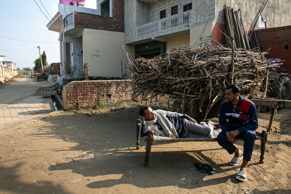 Anil Kumar lounges on his cot in Jat-dominated Taharpur Bhabisa, in the midst of a harvesting season