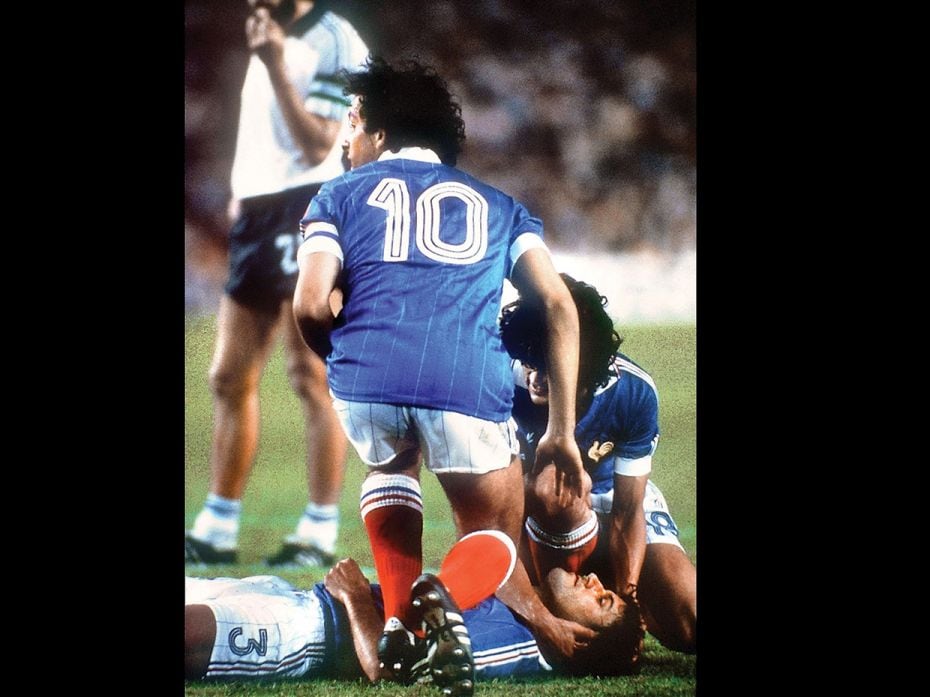 1982Brutality unpunished With the scores tied at 1-1 in the semi-final, French substitute Patrick Ba