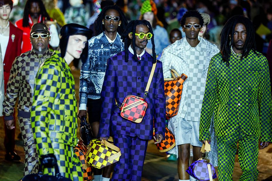 Models present creations by designer Pharrell Williams for Louis Vuitton Menswear Spring/Summer 2024