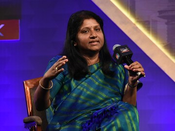 Vishakha Mulye talks to Latha Venkatesh at the India Business Summit, Kolkata